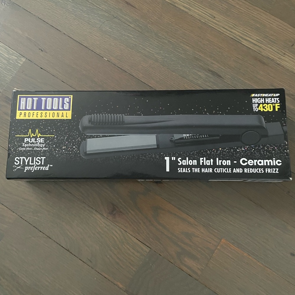Hot Tools 1" Salon Flat Iron - Black